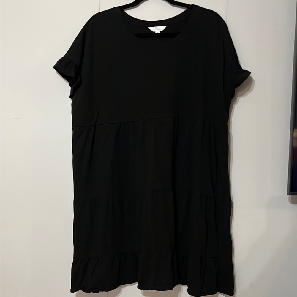 Time and Tru Black Midi Sundress Crew Neck